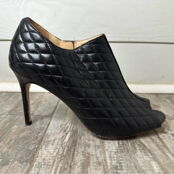Cole Haan Open Toe Black Quilted Bootie Heel Size 8 - Picture 3 of 3